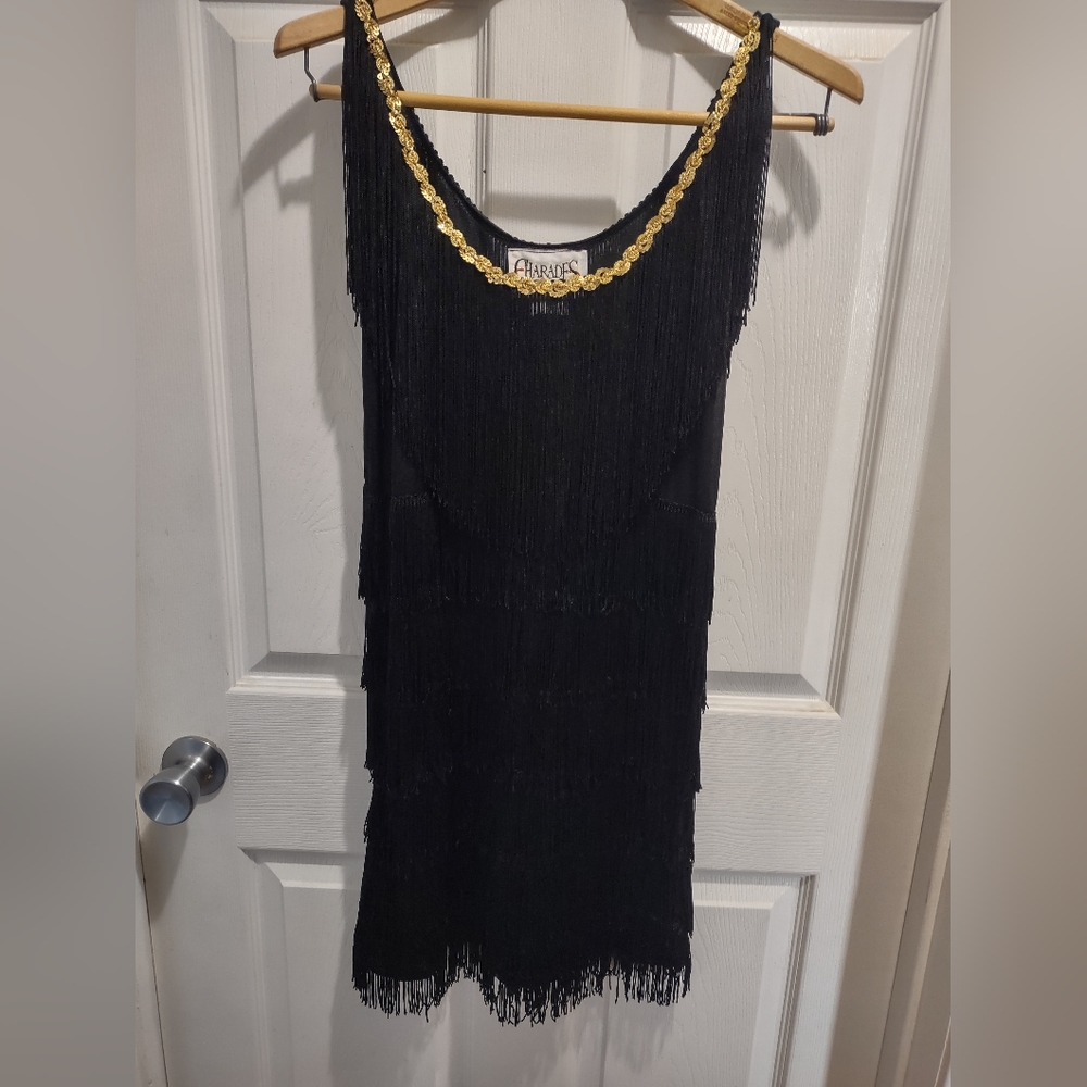 Charades Fashion Flapper Fringe Midi Dress Costume